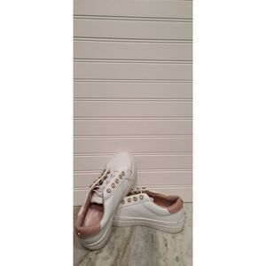 Kurt Geiger London Mini Liviah White Leather Shoes Gem Embellishments Size 4 NWT